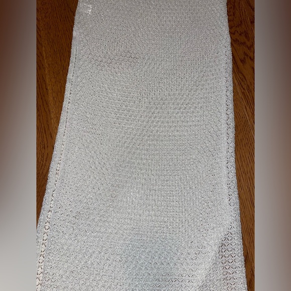 MONTEGO BANDEAU DRESS - IVORY LUREX LACE CROCHET Size P - Picture 8 of 12